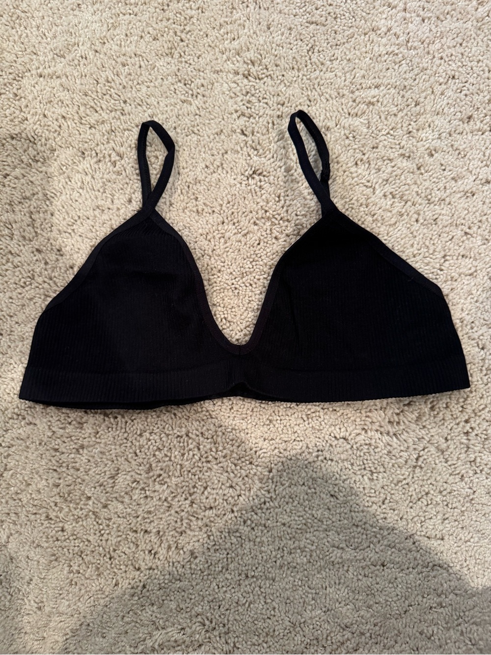 Black Seamless Triangle Bralette